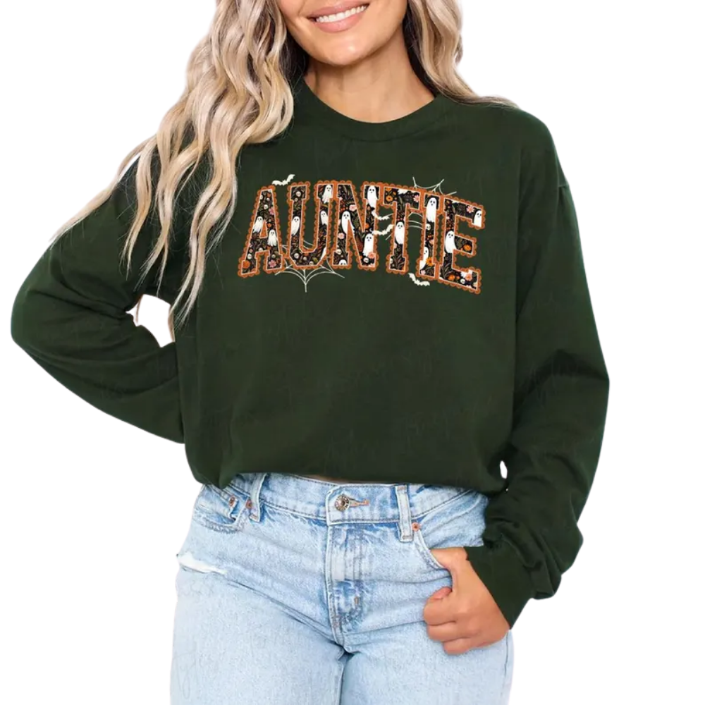 Auntie Halloween Sweatshirt, Halloween Sweatshirt For Aunt 2D0911
