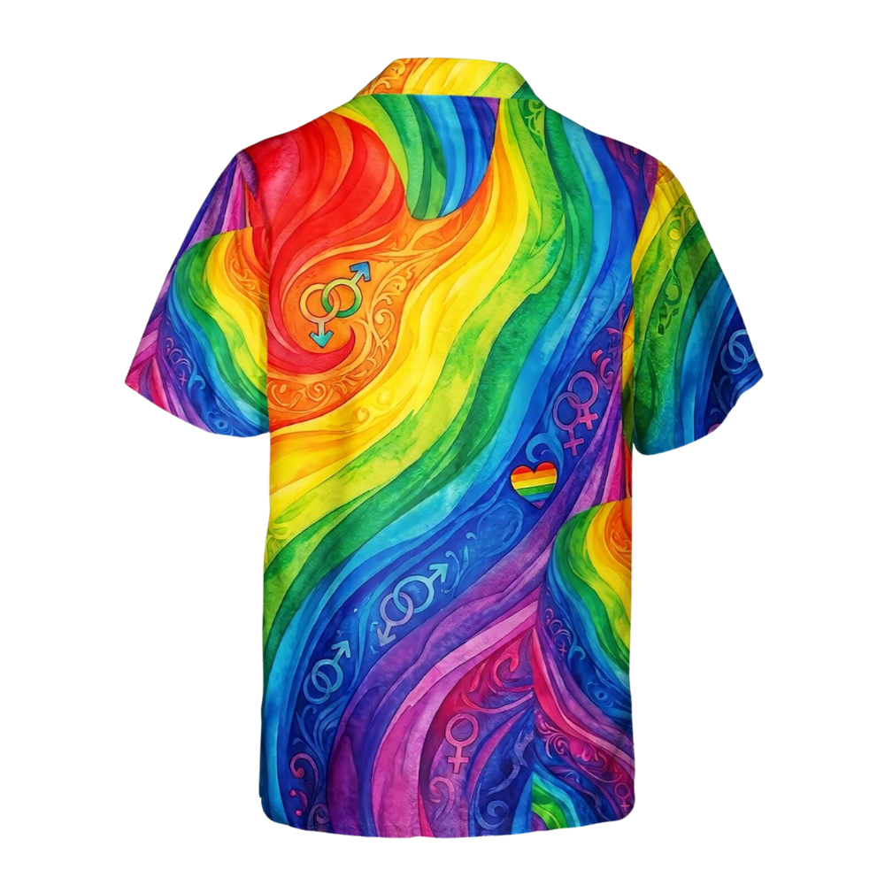 Colorful Rainbow LGBT Hawaiian Shirts, LGBTQ+ Pride Month Hawaiian Shirts HE0243