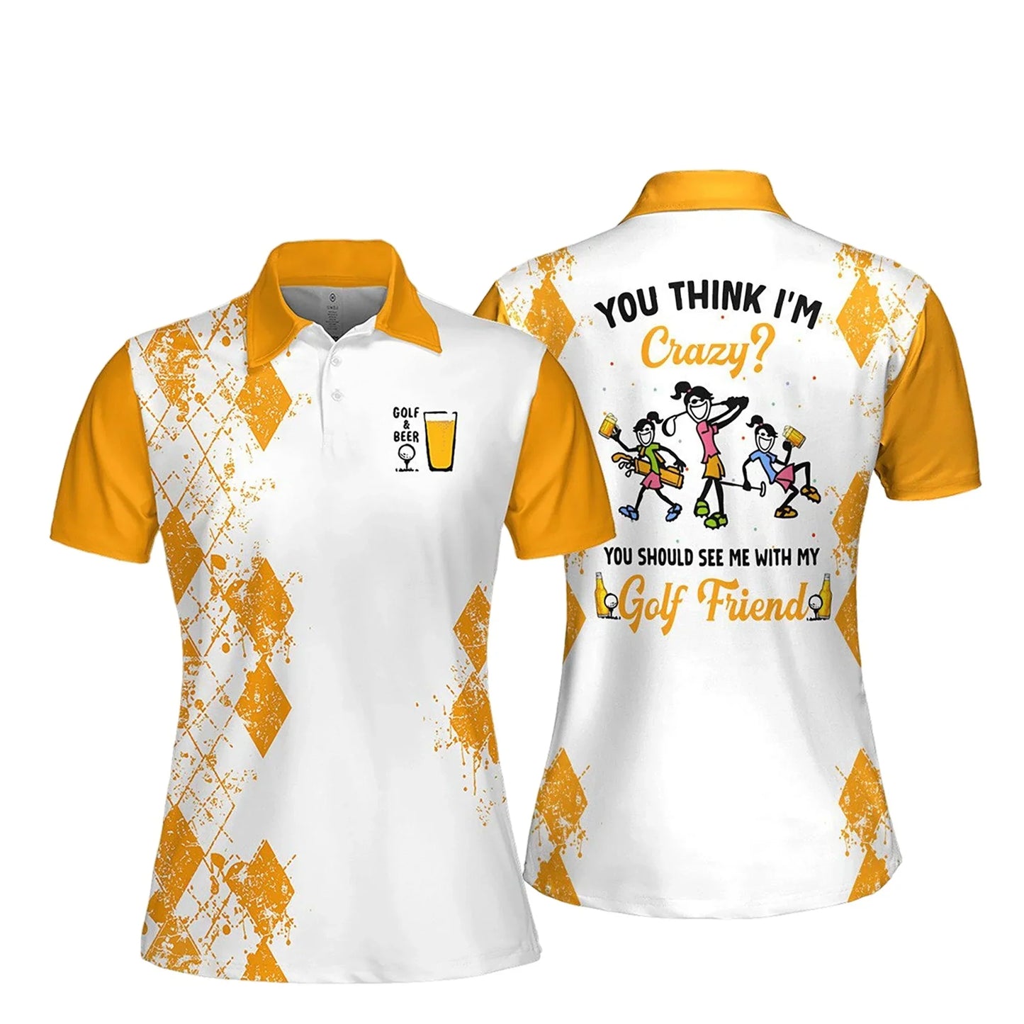You Should See Me With My Golf Friends Beer Version Women Short Sleeve Polo Shirt SO1336