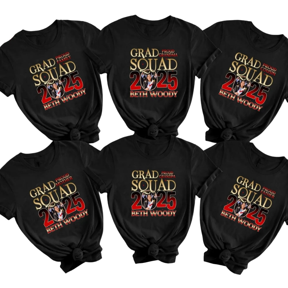 Grad Squad Custom Graduate Photo Matching Family T Shirts, Personalized Graduation Family Shirts ET0260