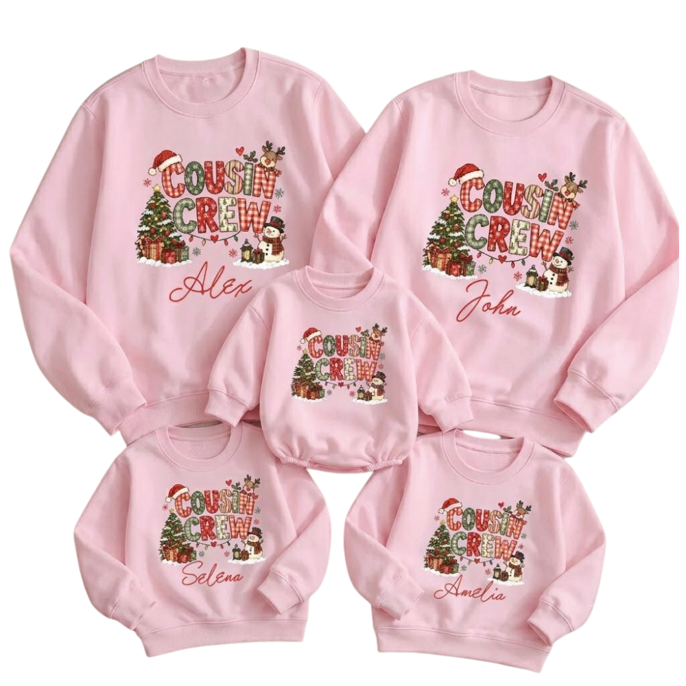 Cousin Crew Christmas Custom Name Matching Sweatshirt, Custom Christmas Cousin Sweater ET1695
