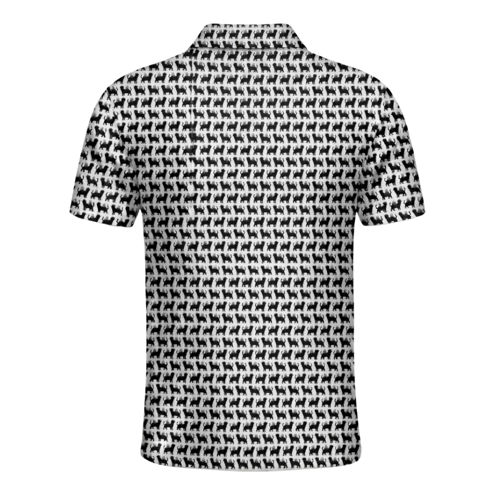 Men's Black Cat Golf Polo Shirt, Cat Lover Golf Shirt GZ0376