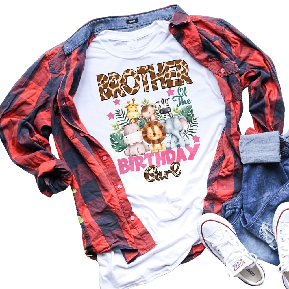 Wild Birthday Girl Custom Safari Matching Family T Shirts, Custom Animal Birthday Family Shirts ET0406