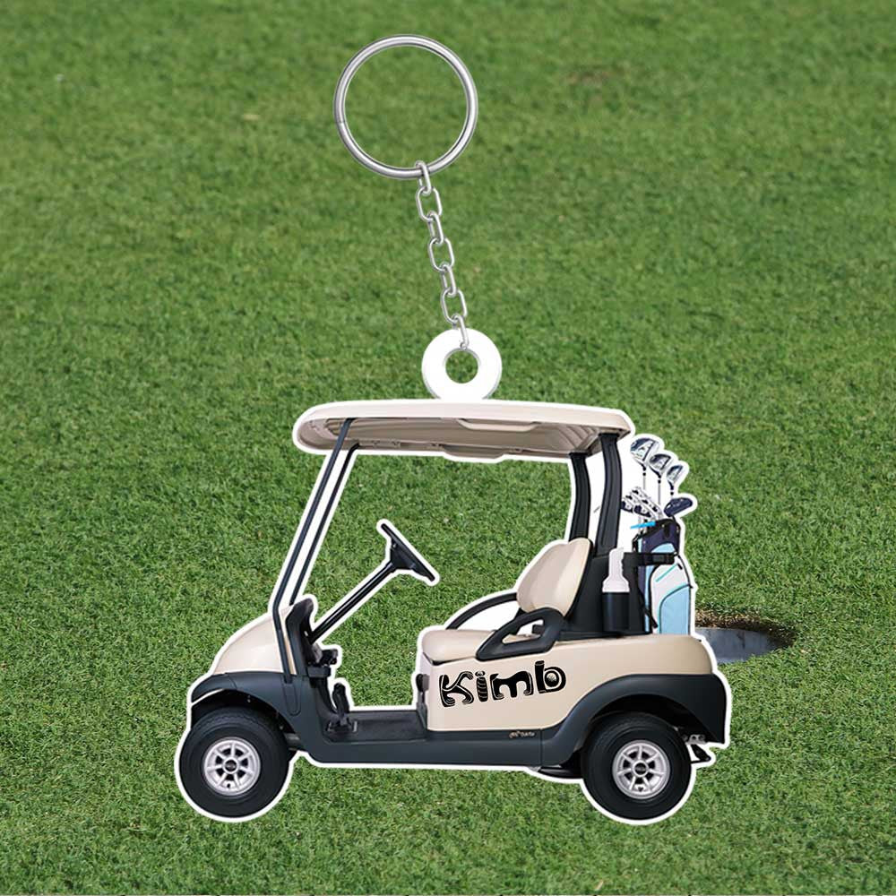 personalized golf gear Personalized Golf Gear Keychain, Golf Car Flat Keychain, Custom Name for Golfer, God lub SO0197