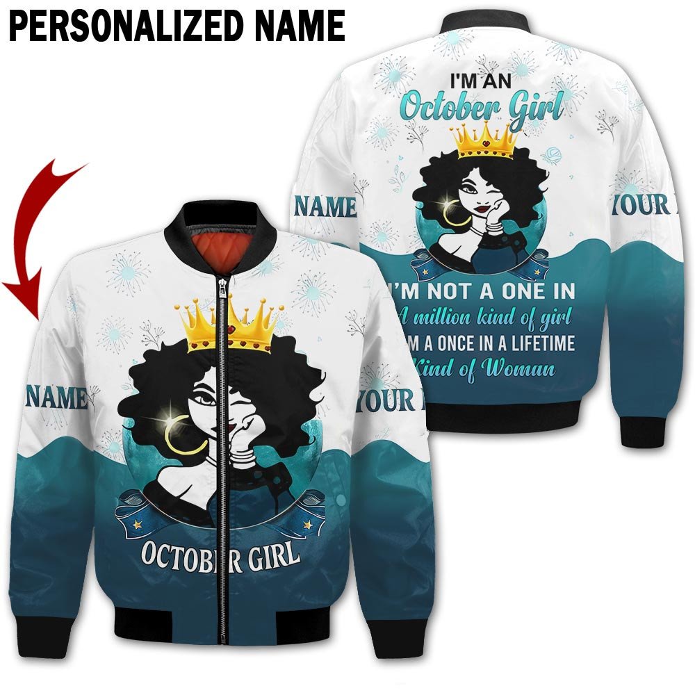 Personalized Name Birthday Outfit October Girl This Queen Kind Of Woman All Over Printed Birthday Shirt TO2841