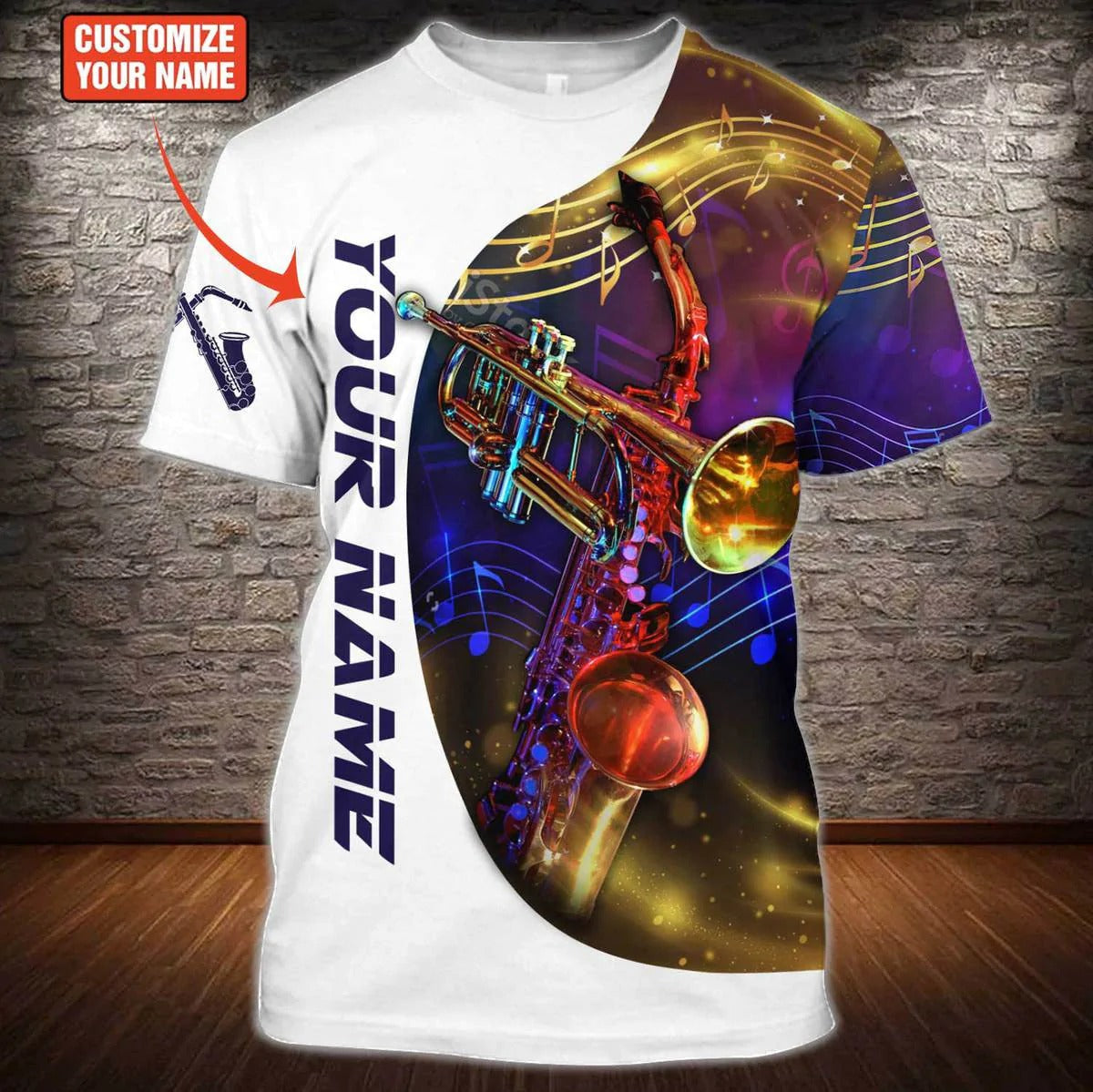 3D All Over Print Colorful Saxophone Tshirt, Unisex Saxophone Shirt TO2532