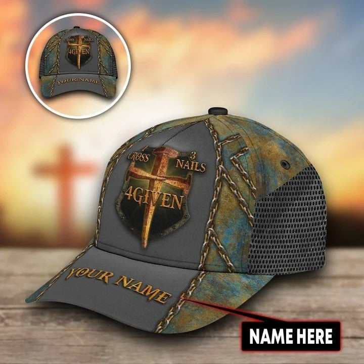 Custom Name Jesus Saves Four Given 3D Printing Cap Hat for Christian SO0169