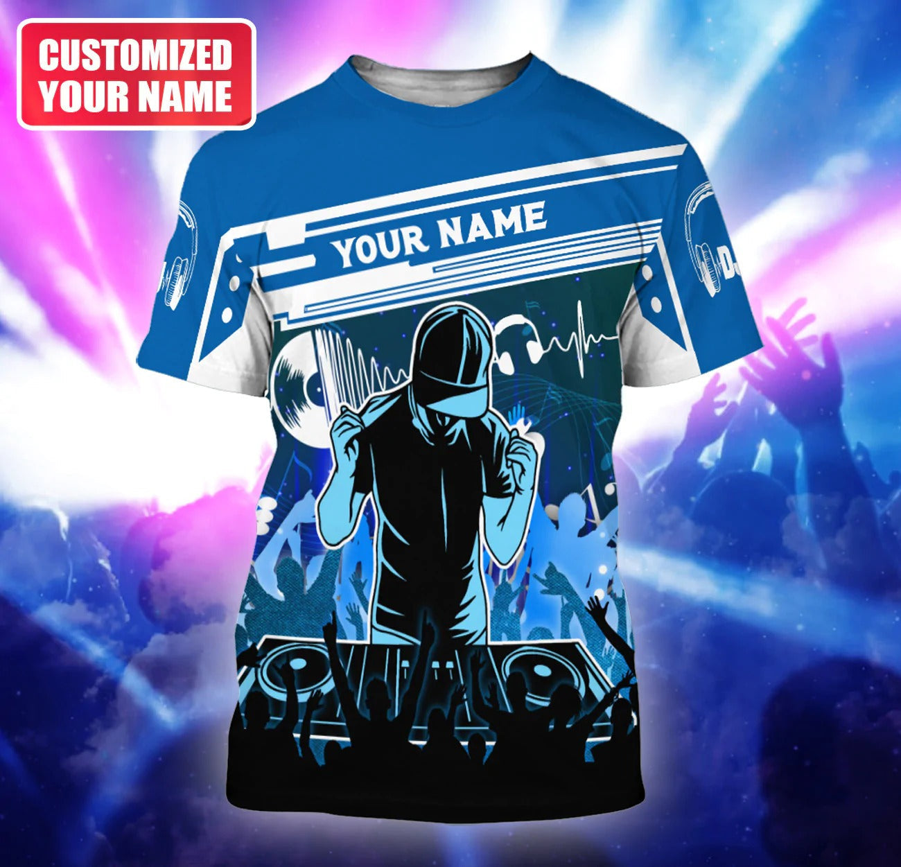 Custom Name 3D Tshirt For DJ Men Woman, DJ Gift For Him, To My DJ Friend,  DJ Gifts TO2278, image size:1300x1251