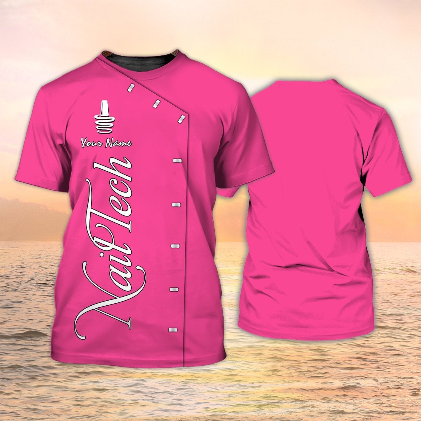 Nail Tech Custom Tshirt Manicurist Gift Pink TO2126