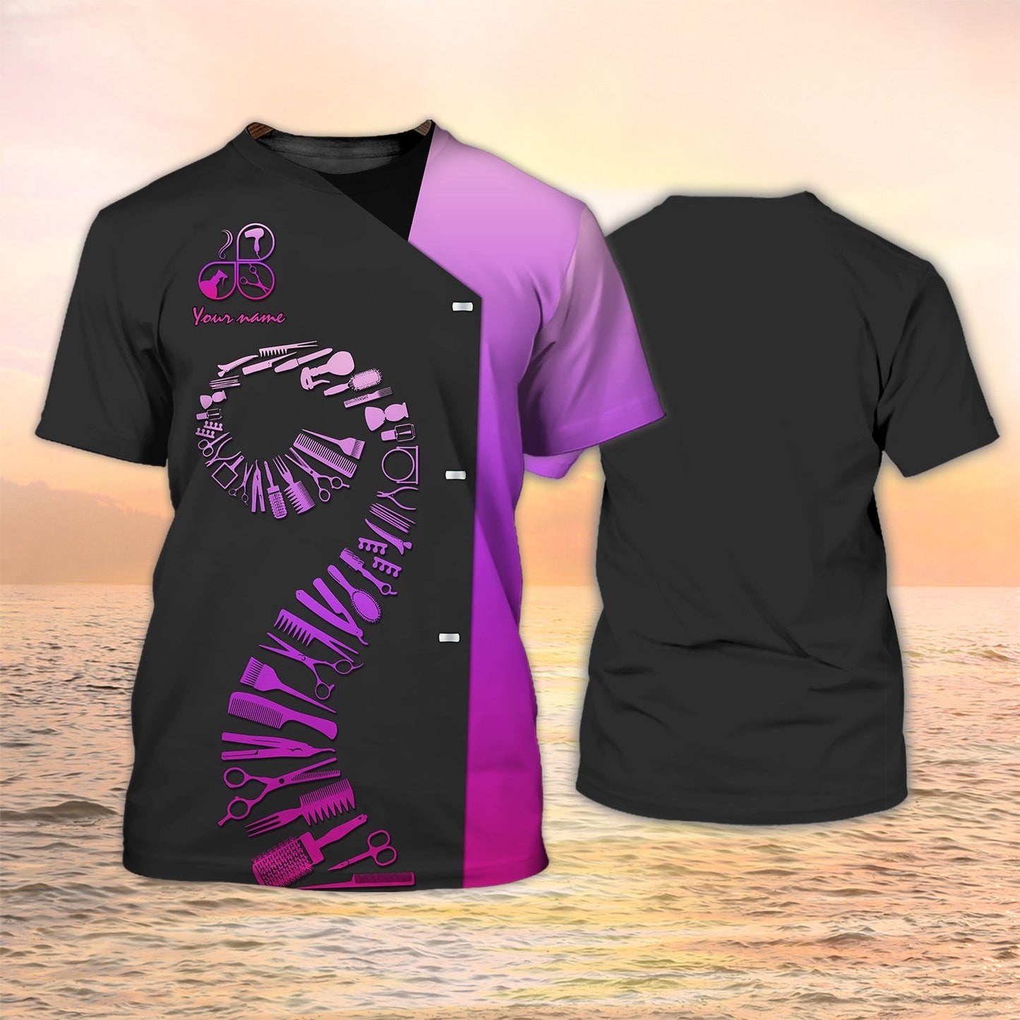 Women Hairdresser Custom Tshirt Hairstylist 3D All Over Print Tshirt Hair Salon Uniform TO2116