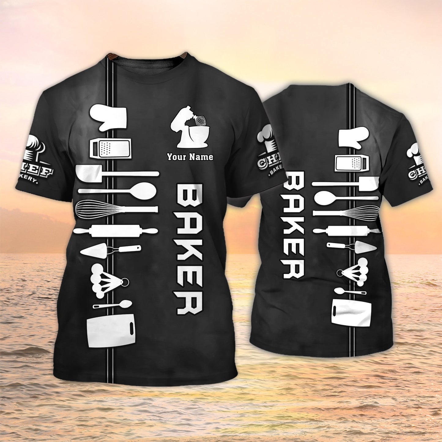 Custom Baker T Shirt Bakery Chef Uniform Black Gift For Barker Men Women TO2048