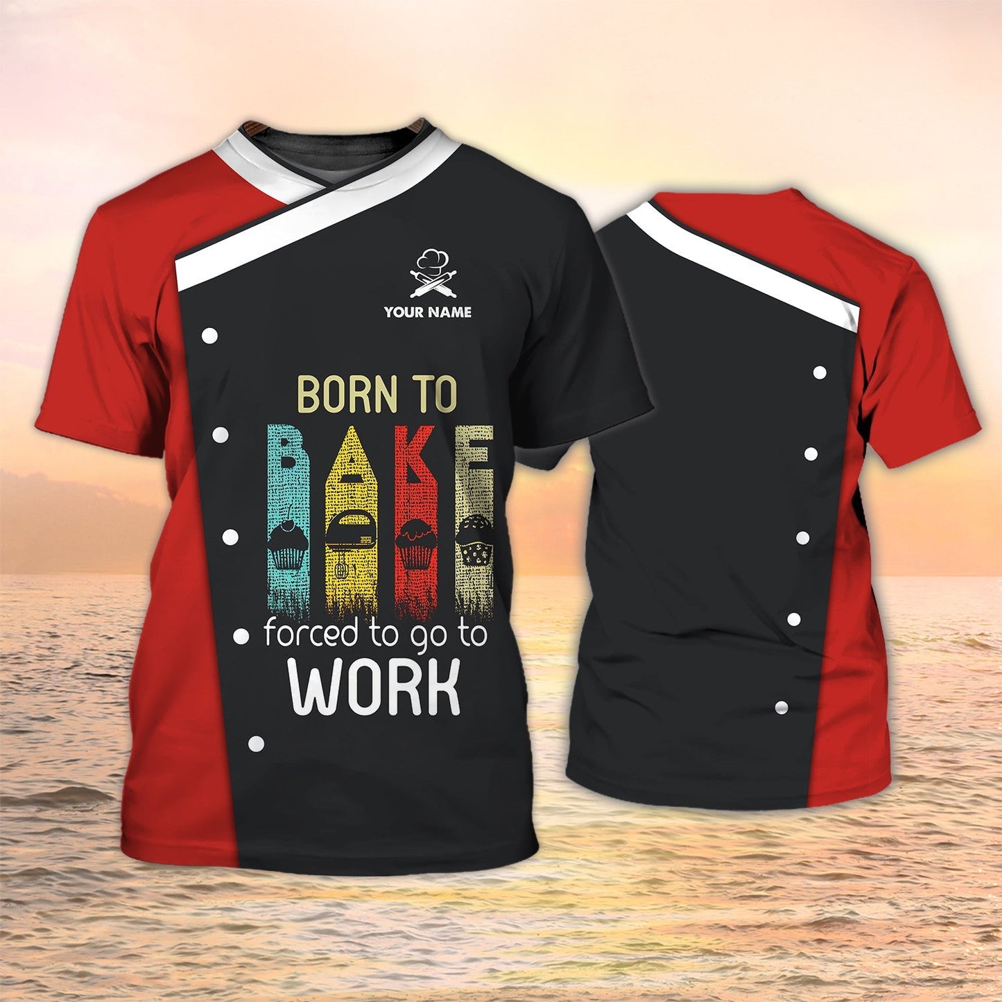 Baking Custom Tshirt Born To Bake Tshirt, Funny Barker 3D T Shirt TO2056