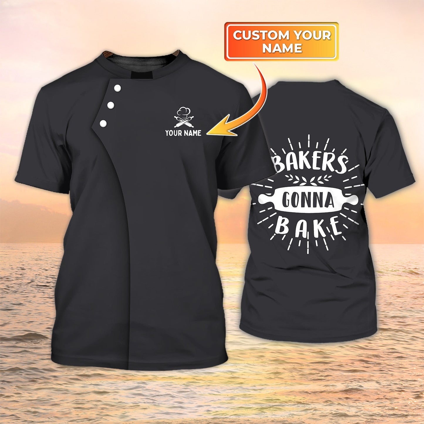 Bakery Uniform Black Bakers Gonna Bake Custom Tshirt TO2059
