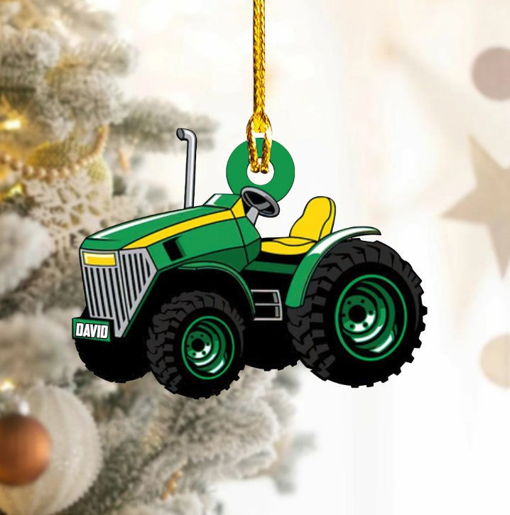 Personalized Tractor Ornament Custom Shaped Acrylic Ornament for Farmer Tractor Driver OO3668