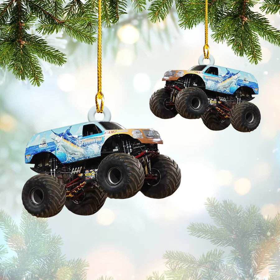 Personalized Monster Truck Custom Shape Ornament Custom Name Ornament for Him OO3652