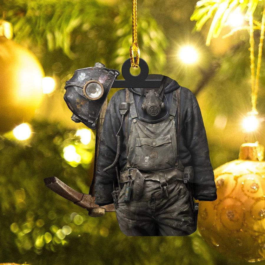 Personalized Coal Miner Acrylic Ornament for Coal Miner Human Christmas Ornament OO3583