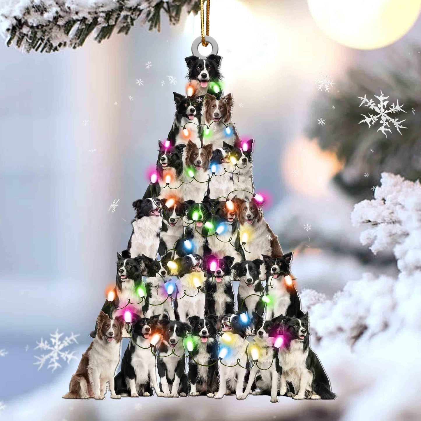 Border Collie Christmas Tree Shaped Ornament For Border Collie Lovers OO3343