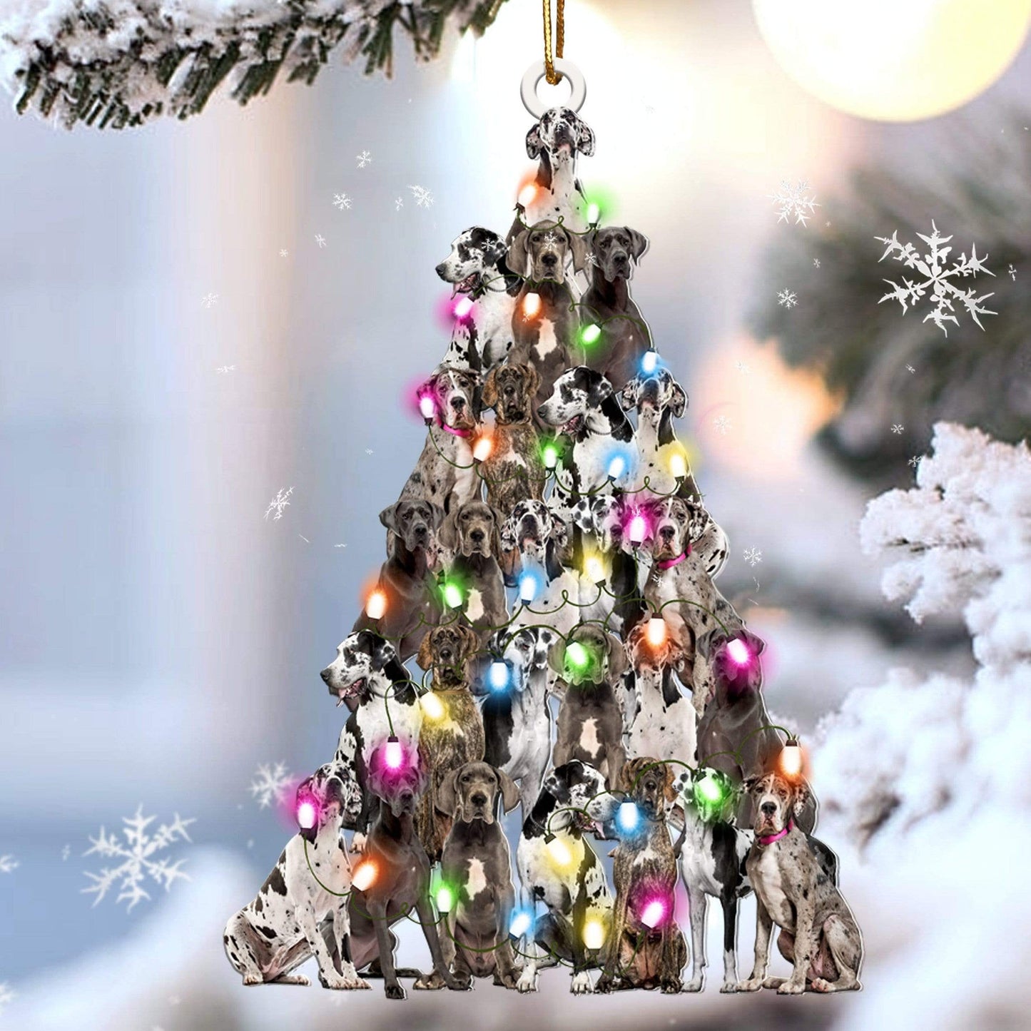 Great Dane Christmas Tree Shaped Ornament For Great Dane Lovers OO3341