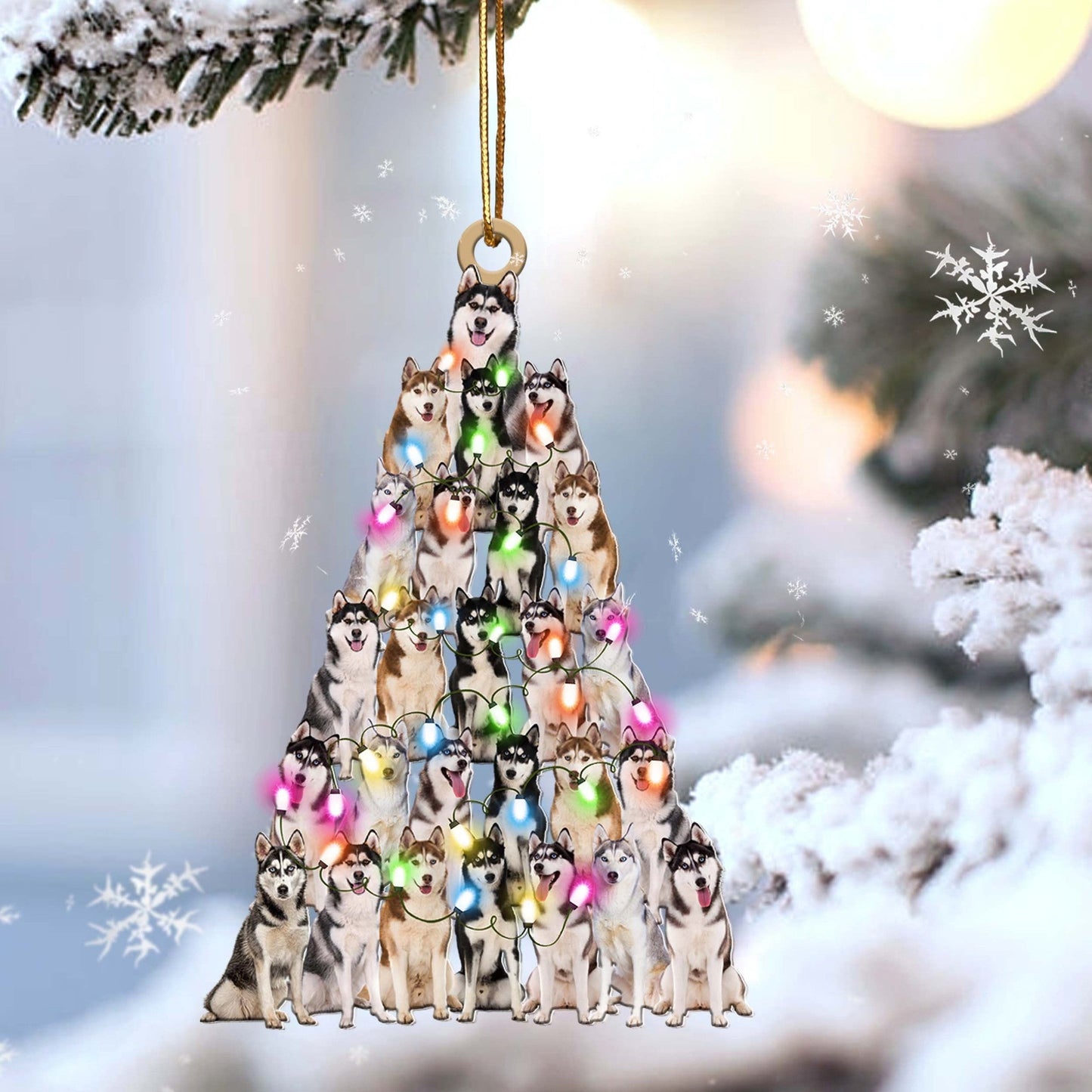 Siberian Husky Christmas Tree Shaped Ornament For Siberian Husky Dog Mom OO3306