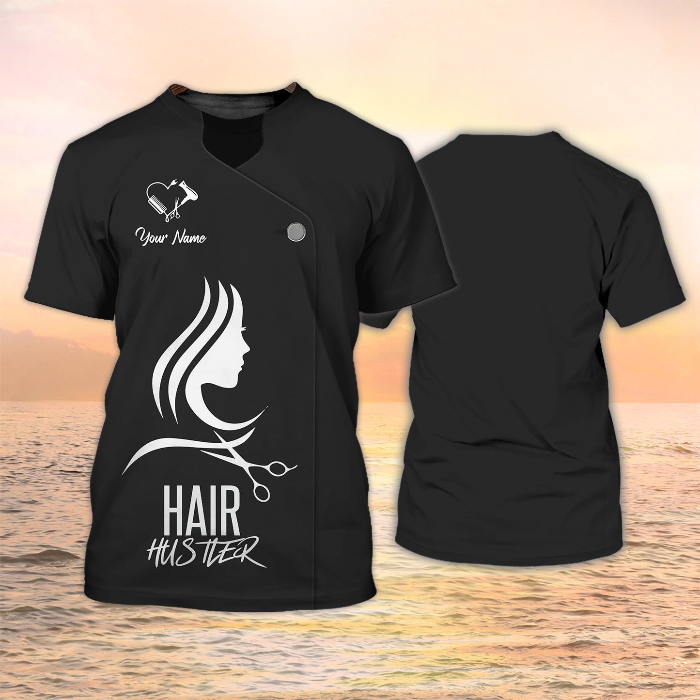Hair Hustler Shirt Hairstylist Tshirt Custom Hair Salon Black Uniform Gift For Hairdresser TO2112
