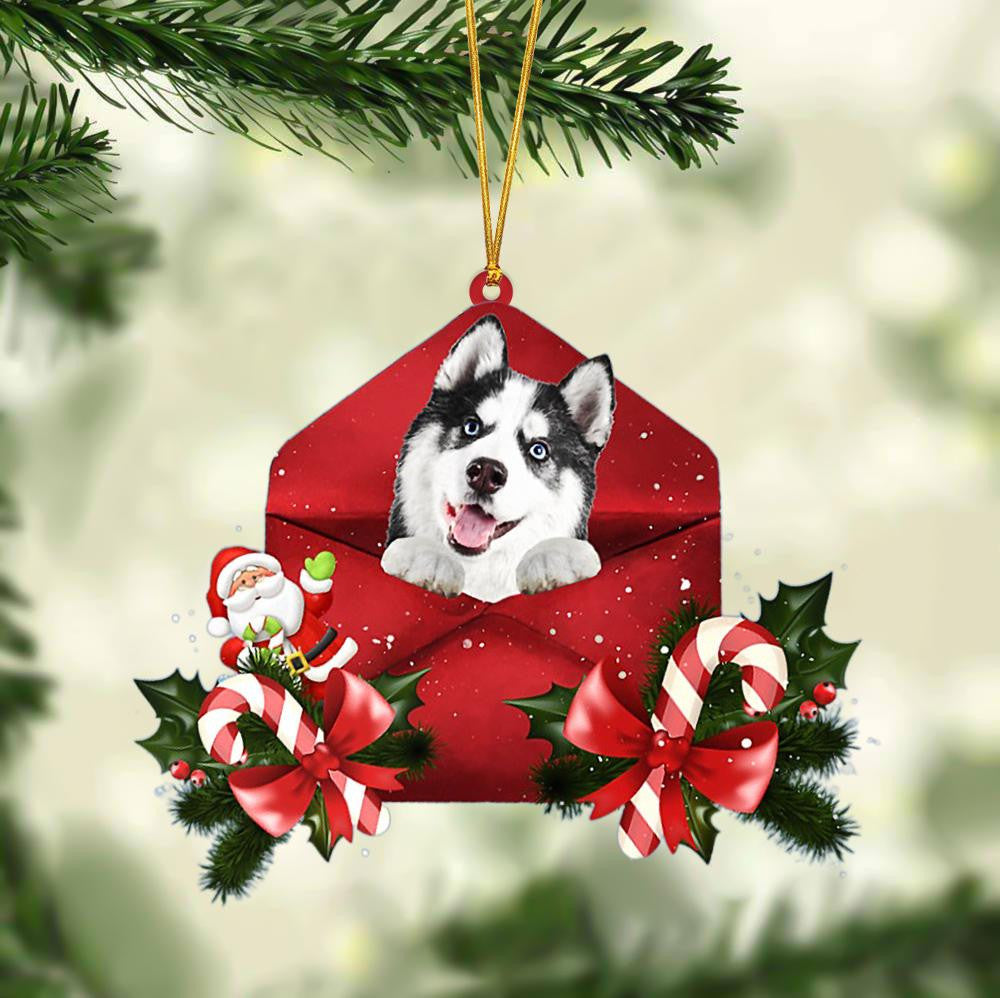 Husky Christmas Letter Shaped Ornament , Acrylic Dog Christmas Ornament Xmas Dog Gifts OO3190