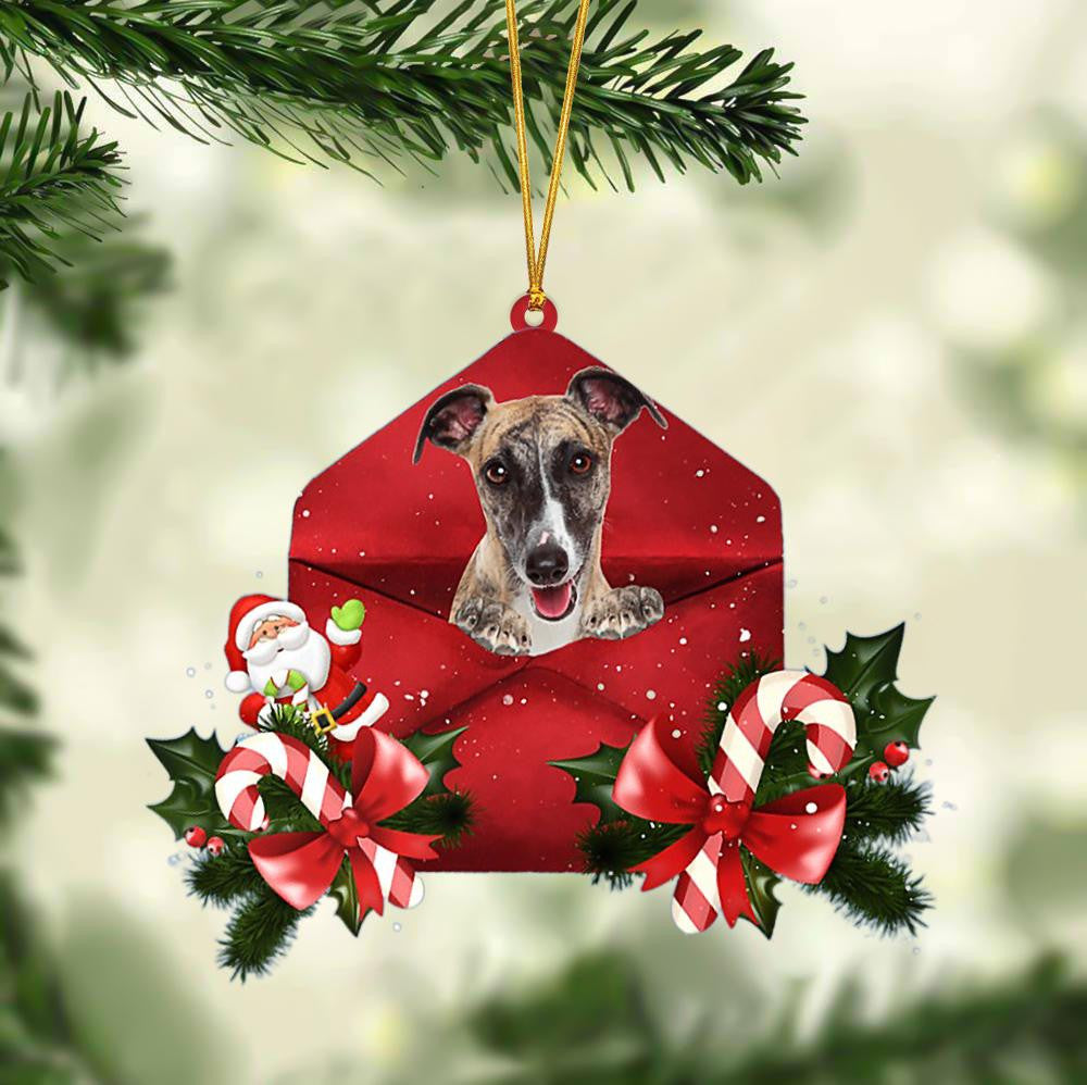 Whippet Christmas Letter Shaped Ornament , Acrylic Dog Christmas Ornament Xmas Dog Gifts OO3203