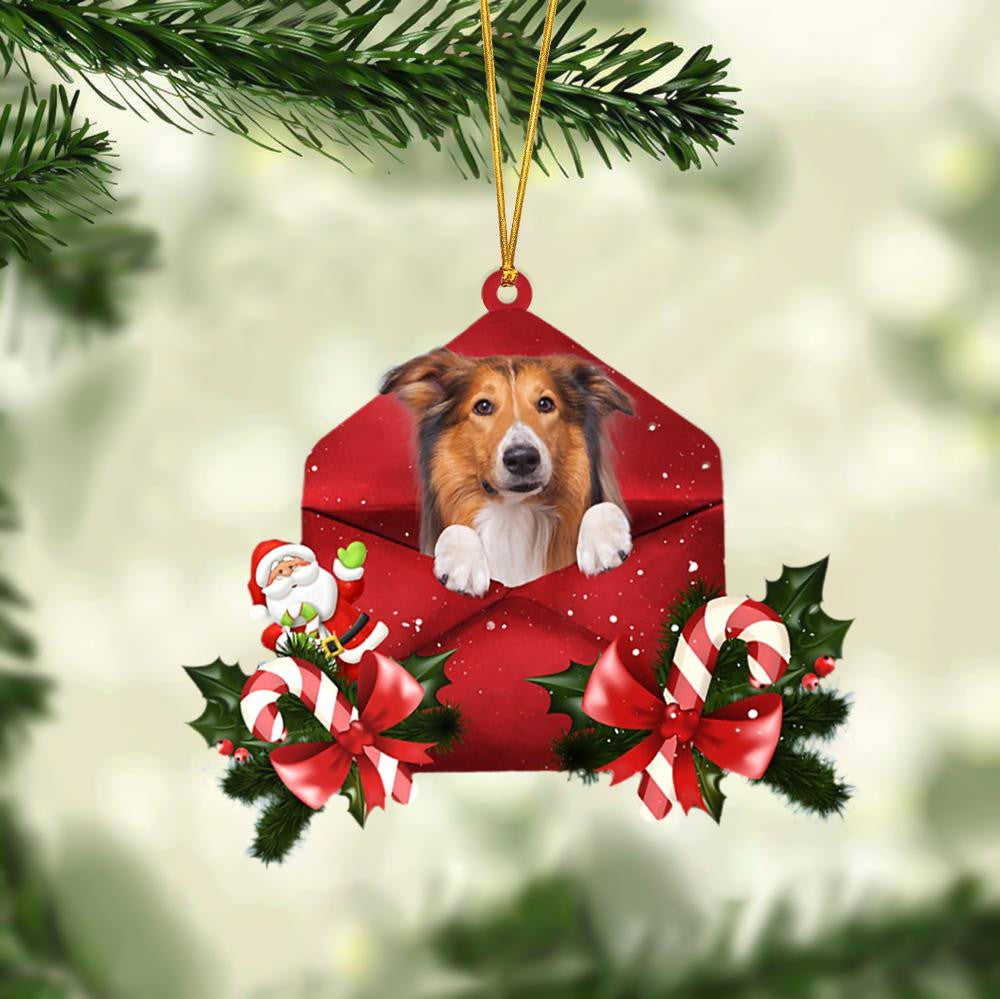 Rough Collie Christmas Letter Shaped Ornament , Acrylic Dog Christmas Ornament Xmas Dog Gifts OO3196
