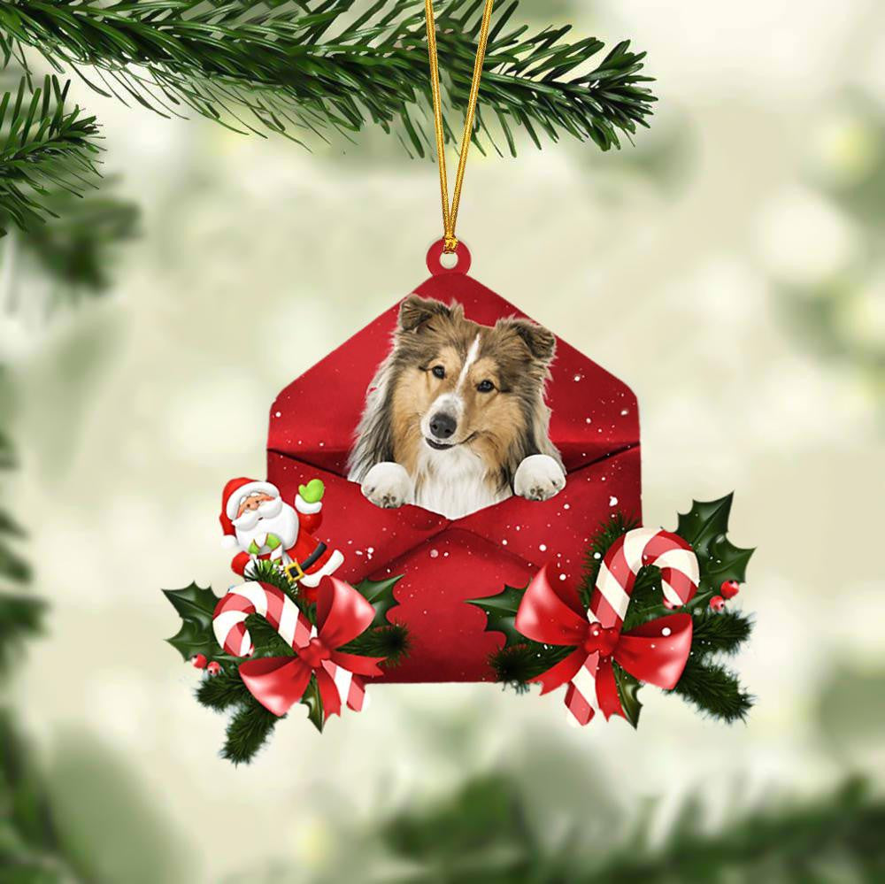 Shetland Sheepdog Christmas Letter Shaped Ornament , Acrylic Dog Christmas Ornament Xmas Dog Gifts OO3197