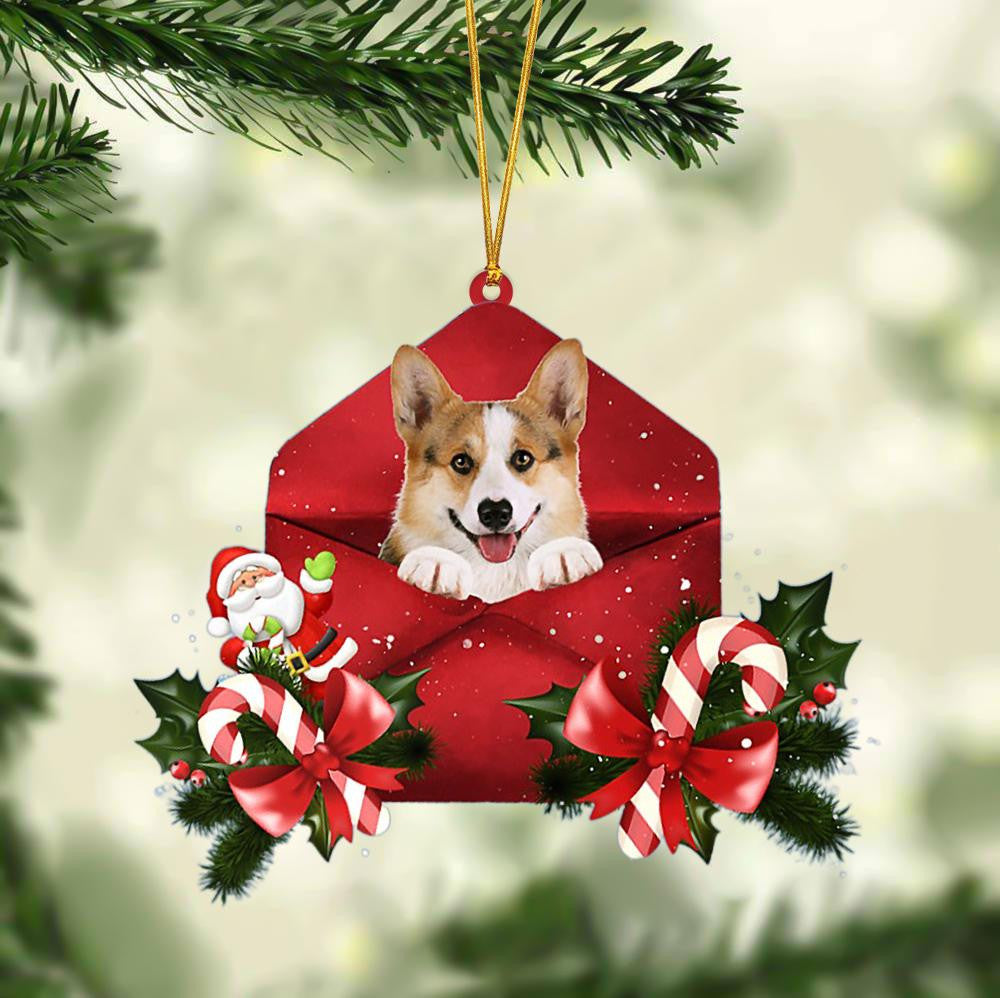 Welsh Corgi Christmas Letter Shaped Ornament , Acrylic Dog Christmas Ornament Xmas Dog Gifts OO3173