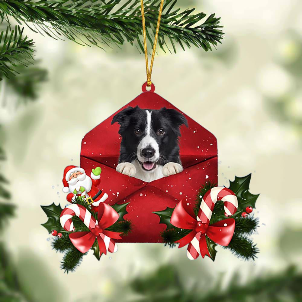 Border Collie Christmas Letter Shaped Ornament , Acrylic Dog Christmas Ornament Xmas Dog Gifts OO3175