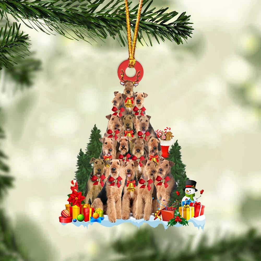 Airedale Terrier Dog Christmas Tree Ornament Dog Gifts Acrylic Ornament Dog Gifts Acrylic Ornament OO3155