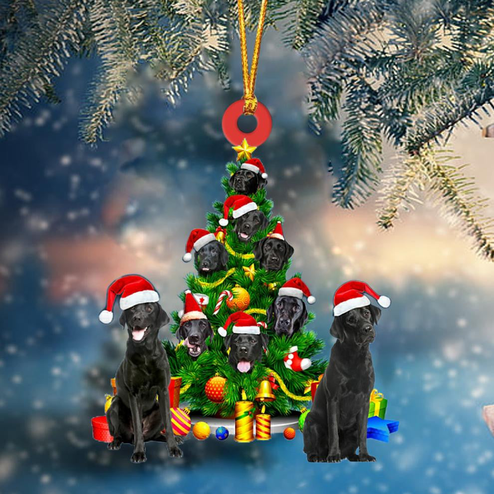 Black Labrador Dog Christmas Tree Ornament Dog Gifts Acrylic Ornament Dog Gifts Acrylic Ornament OO3159