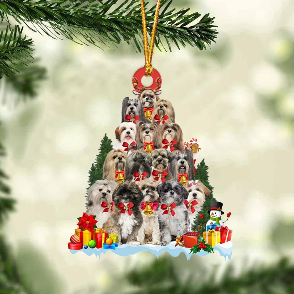 Lhasa Apso Dog Christmas Tree Ornament Dog Gifts Acrylic Ornament Dog Gifts Acrylic Ornament OO3137