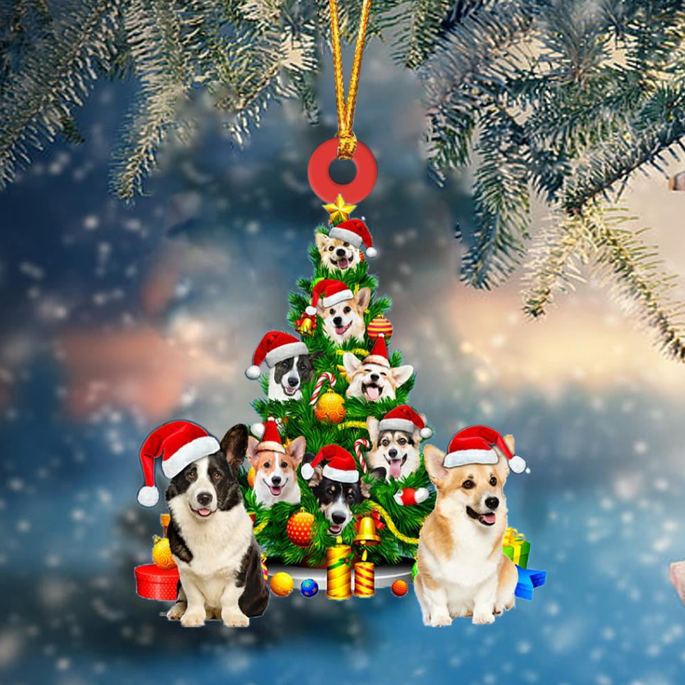Welsh Corgi Dog Christmas Tree Ornament Dog Gifts Acrylic Ornament Dog Gifts Acrylic Ornament OO3065