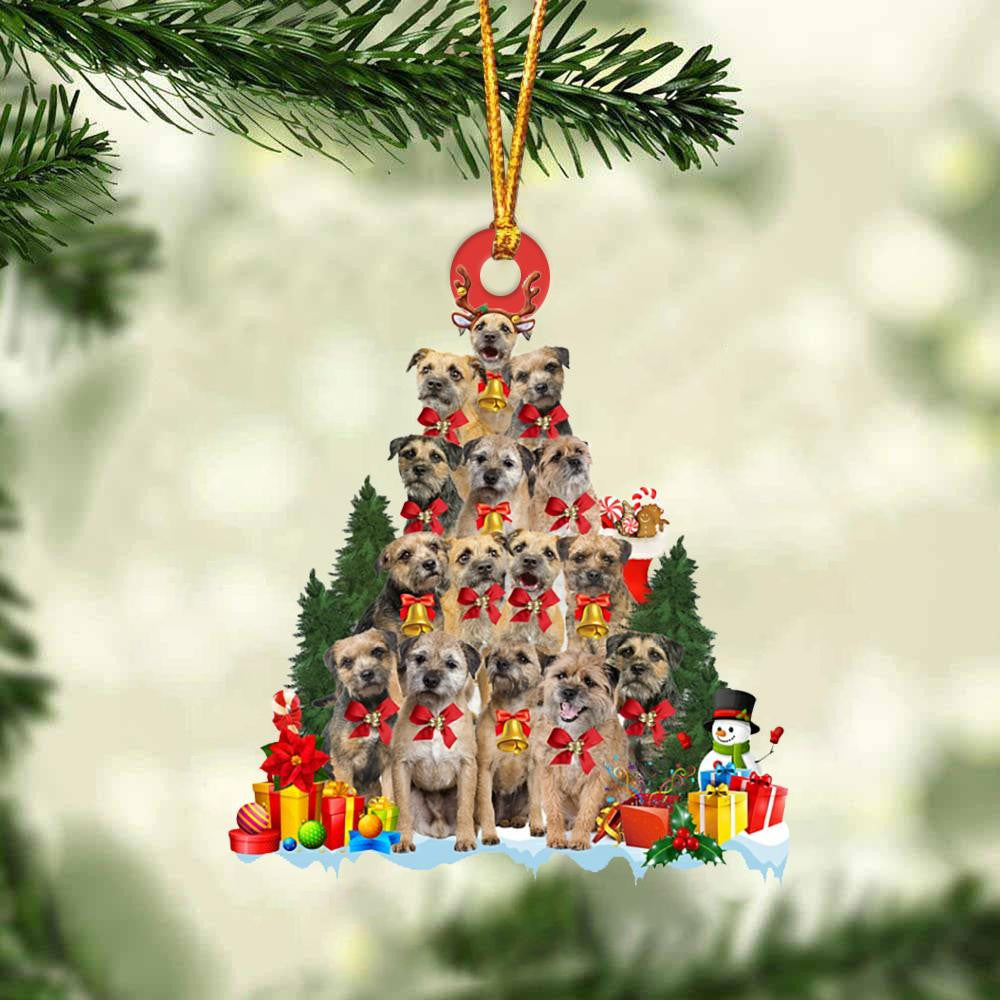 Border Terrier Dog Christmas Tree Ornament Dog Gifts Acrylic Ornament Dog Gifts Acrylic Ornament OO3083