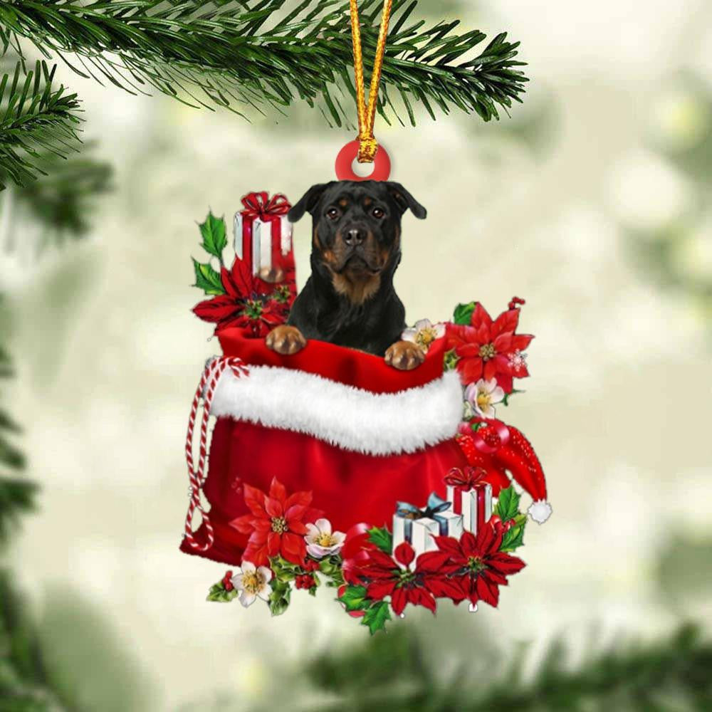 Rottweiler 2 In Gift Bag Christmas Ornament for Dog Lovers Made by Acrylic OO3049
