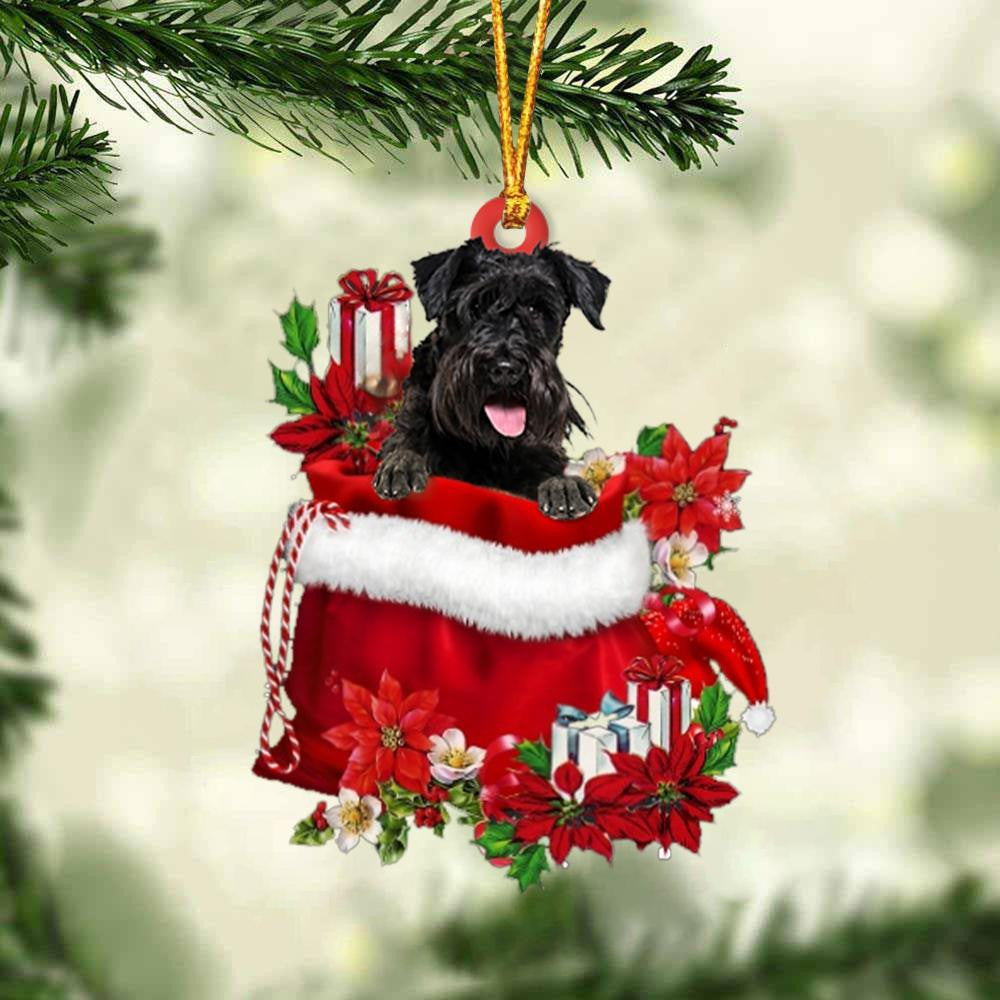 Schnauzer In Gift Bag Christmas Ornament for Dog Lovers Made by Acrylic OO3014