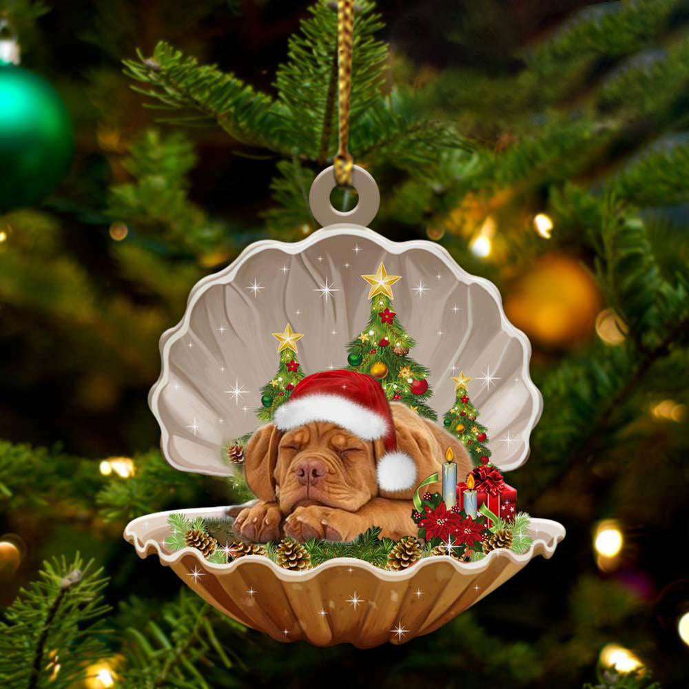 Dogue De Bordeaux3 Sleeping in Pearl Dog Christmas Ornament Flat Acrylic OO2792