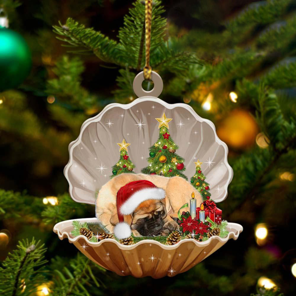 English Mastiff3 Sleeping in Pearl Dog Christmas Ornament Flat Acrylic OO2728