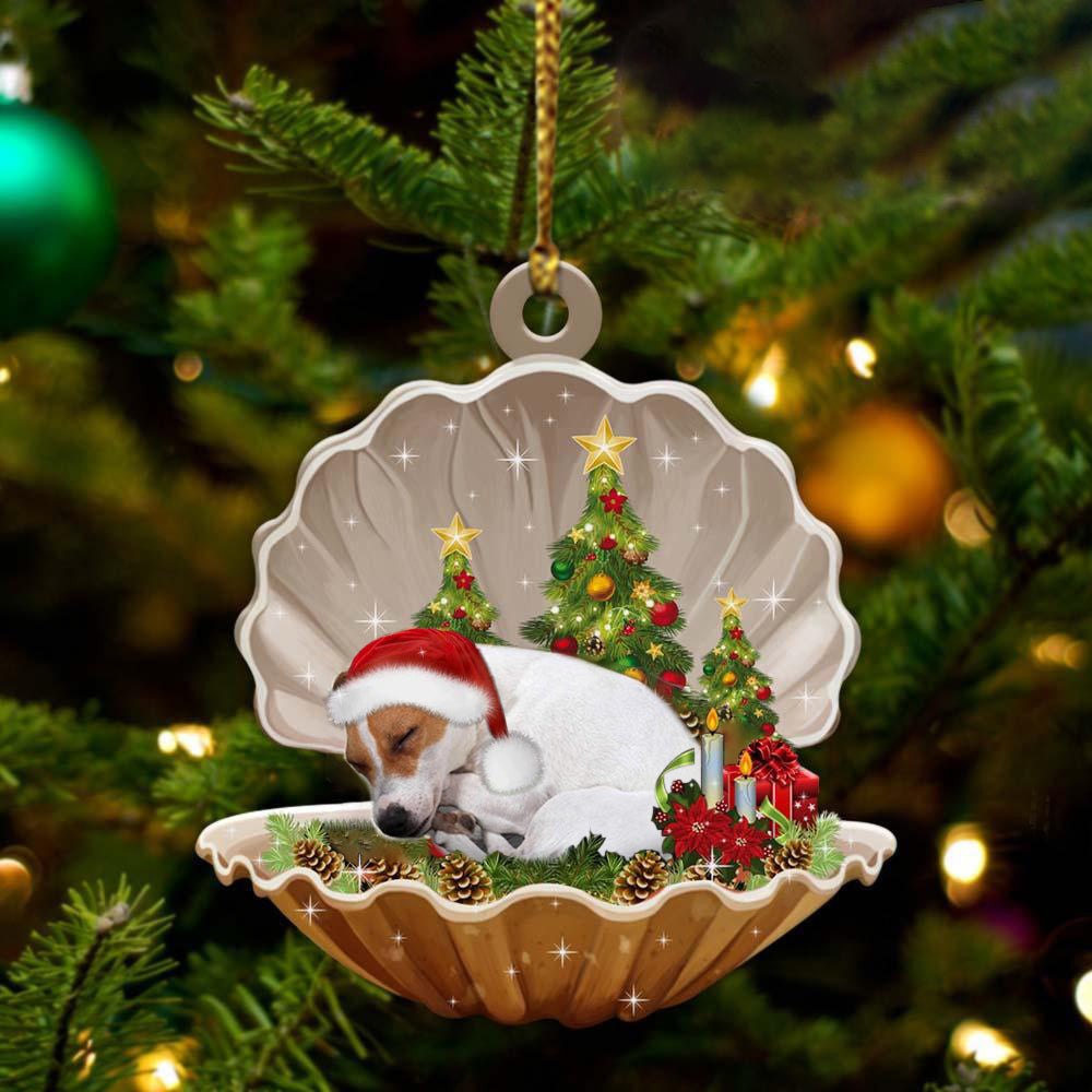 Jack Russell Terrier Sleeping in Pearl Dog Christmas Ornament Flat Acrylic OO2655