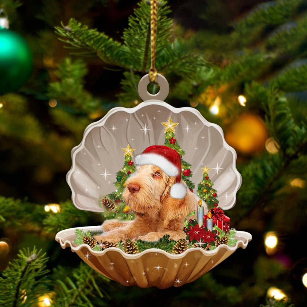 Italian Spinone4 Sleeping in Pearl Dog Christmas Ornament Flat Acrylic OO2630