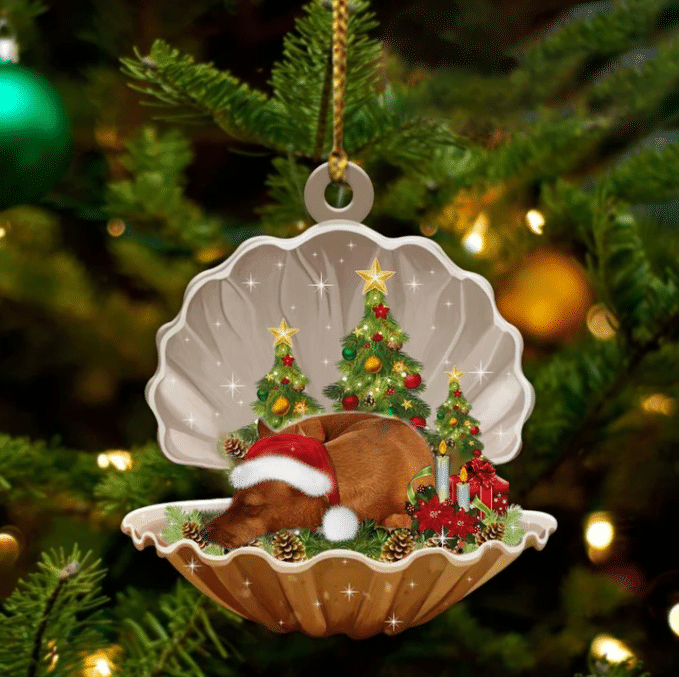Miniature Pinscher3 Sleeping in Pearl Dog Christmas Ornament Flat Acrylic OO2631
