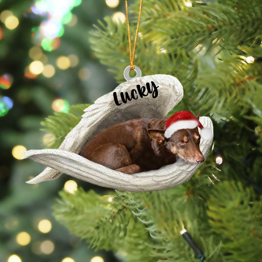 Australian Kelpie Sleeping Angel Christmas Flat Acrylic Dog Ornament Memorial Dog Gift OO2586