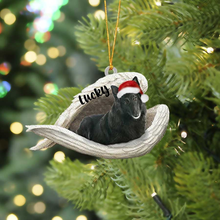 Belgian Shepherd Sleeping Angel Christmas Flat Acrylic Dog Ornament Memorial Dog Gift OO2578