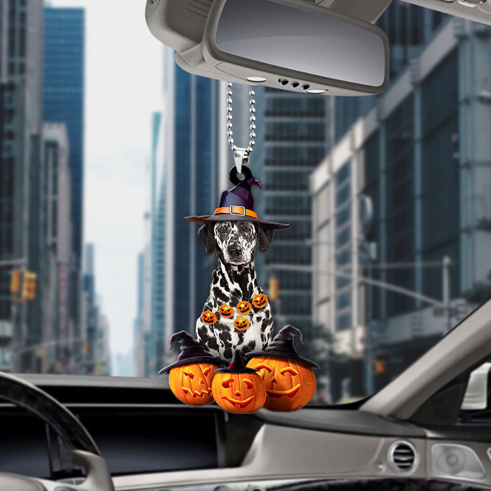 Dalmatian Dog Halloween Pumpkin Scary Car Ornament OO1298