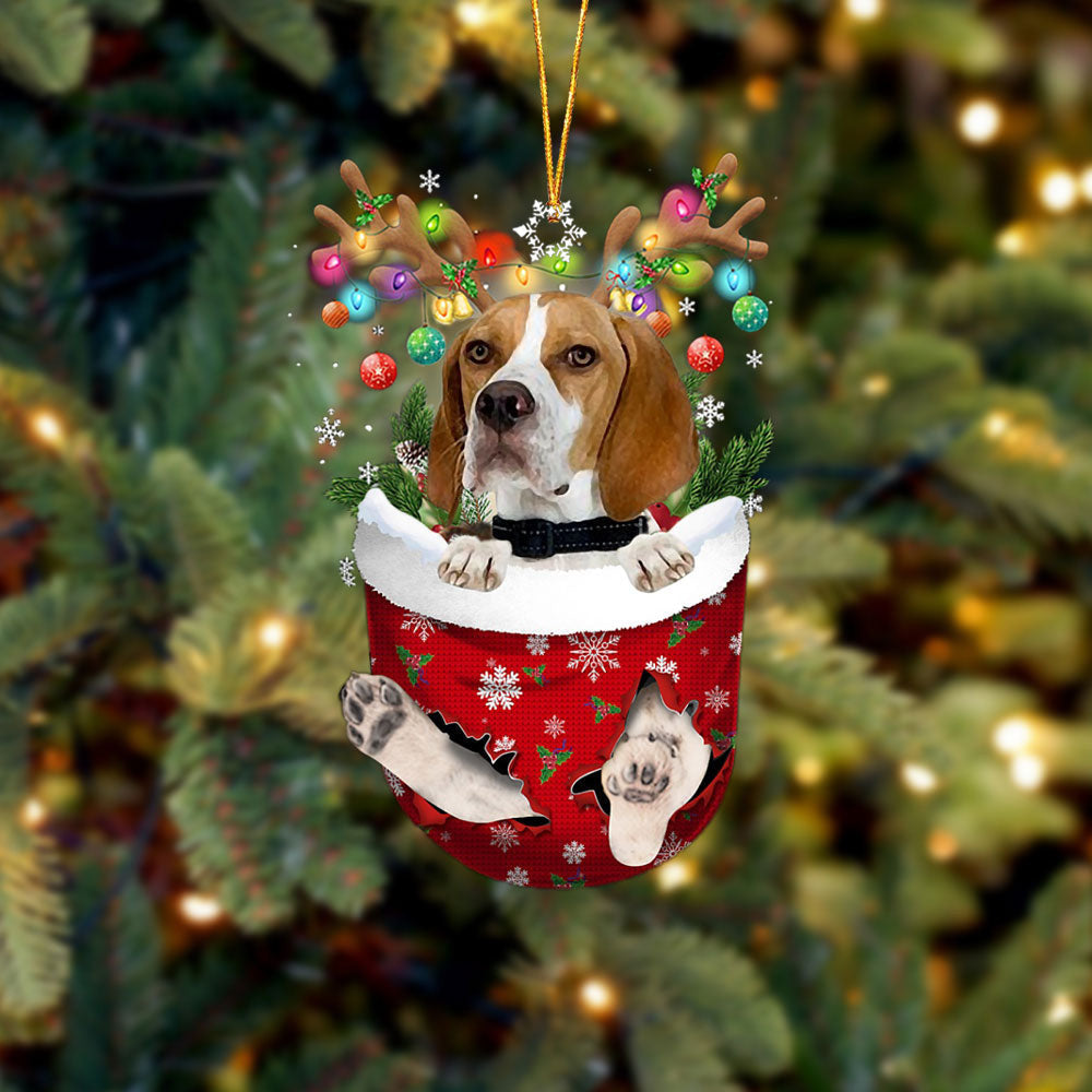 English Pointer In Snow Pocket Christmas Ornament Flat Acrylic Dog Ornament OO2431
