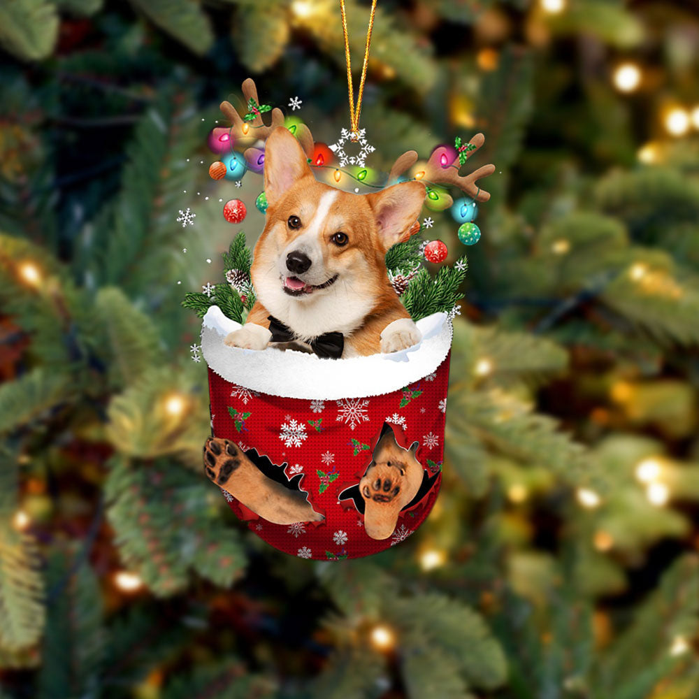 Pembroke Welsh Corgi 2 In Snow Pocket Christmas Ornament Flat Acrylic Dog Ornament OO2306