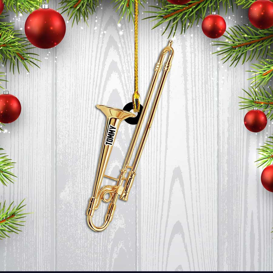 Personalized Trombone Instrument Acrylic Ornament for Trombone Players Music Day OO2188