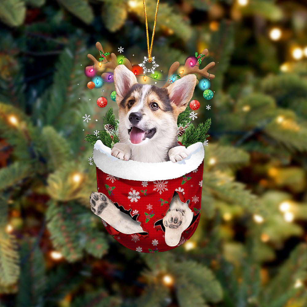 Pembroke Welsh Corgi 1 In Snow Pocket Christmas Ornament Flat Acrylic Dog Ornament OO2185