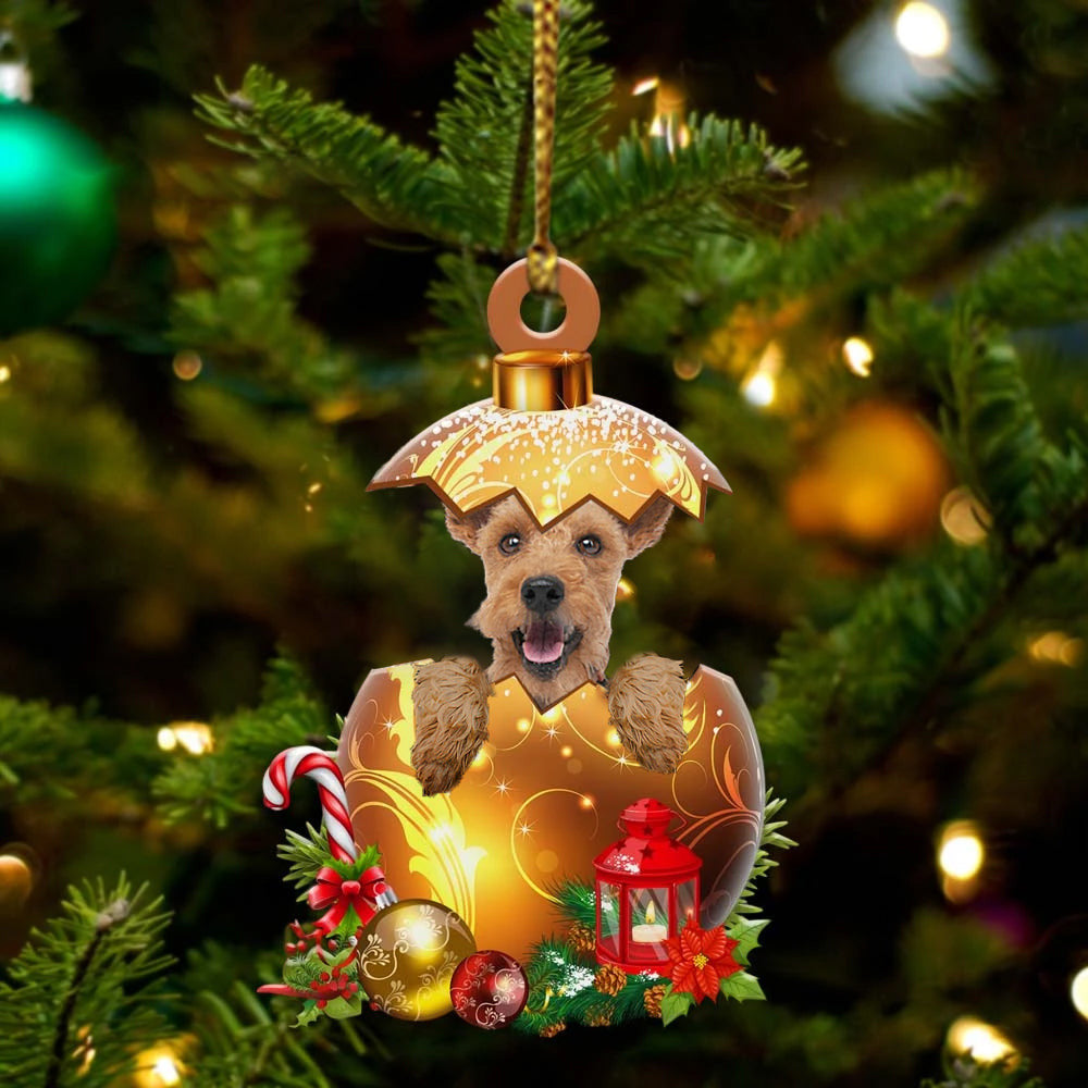 Welsh Terrier In in Golden Egg Christmas Ornament, Flat Acrylic Dog Ornament OO1995